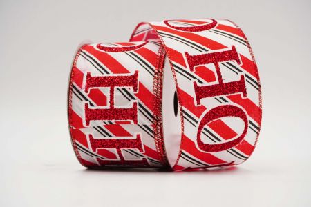 HO HO Christmas Wired Ribbon_KF6990GC-1-7_red